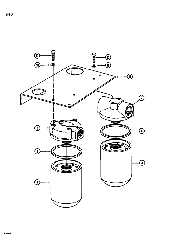 Схема запчастей Case IH 1844 - (8-10) - HYDRAULIC FILTERS, PRIOR TO P.I.N. 701 (07) - HYDRAULICS