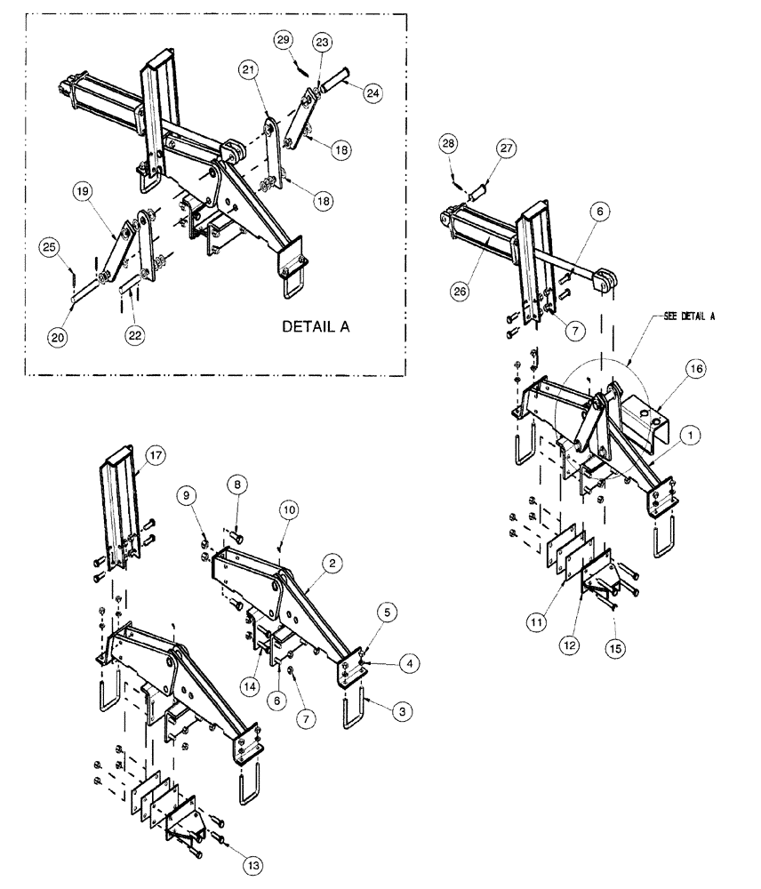 Схема запчастей Case IH 4400 - (09-13) - HINGE ASSEMBLY - FLAT-FOLD - RIGID - 18 FOOT MACHINE 