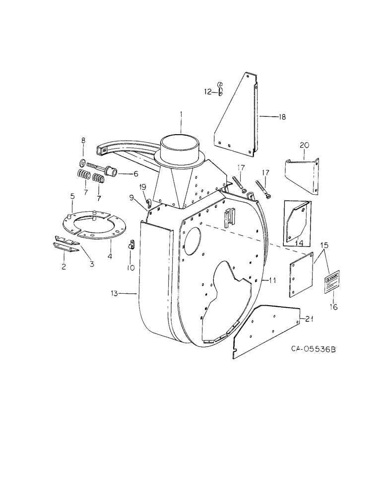 Схема запчастей Case IH 830 - (A-45) - TRANSITION AND BLOWER HOUSING 