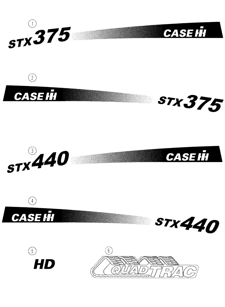 Схема запчастей Case IH STX440 - (09-57) - DECALS (09) - CHASSIS/ATTACHMENTS