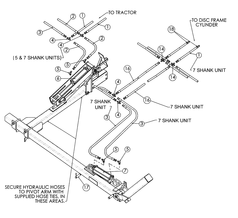 Схема запчастей Case IH 730B - (35.100.04) - DISC LEVELER HYDRAULICS (08) - HYDRAULICS