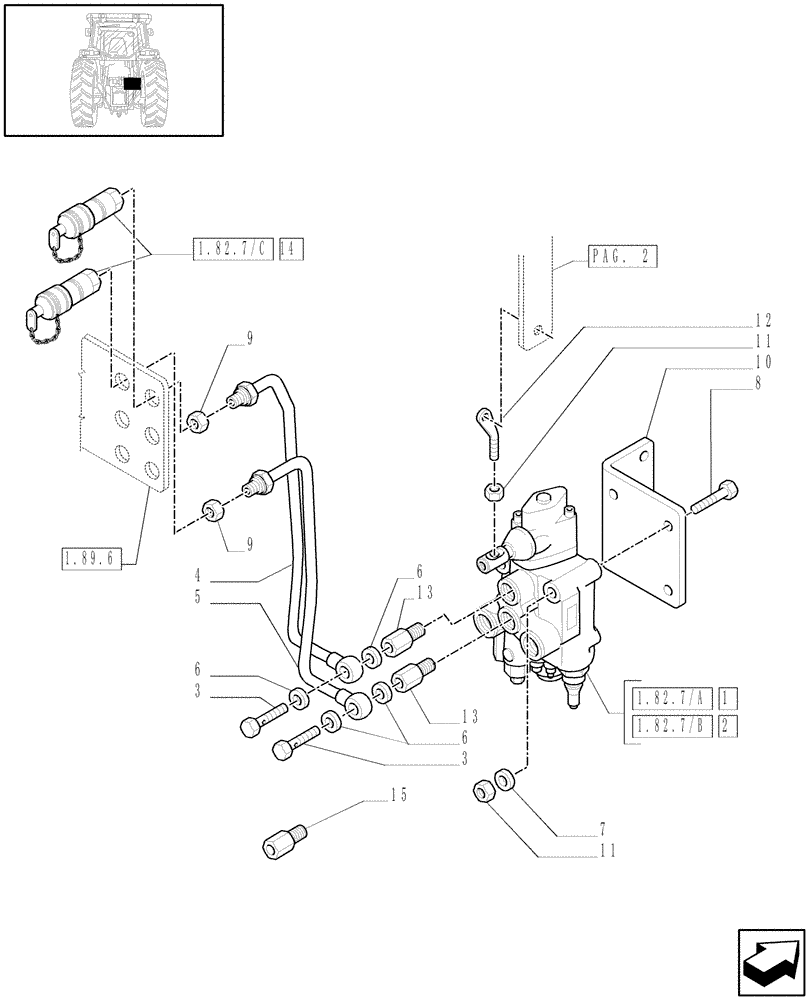 Схема запчастей Case IH JX80 - (1.82.7[01]) - (VAR.366-412) 1 CONTROL VALVE (07) - HYDRAULIC SYSTEM