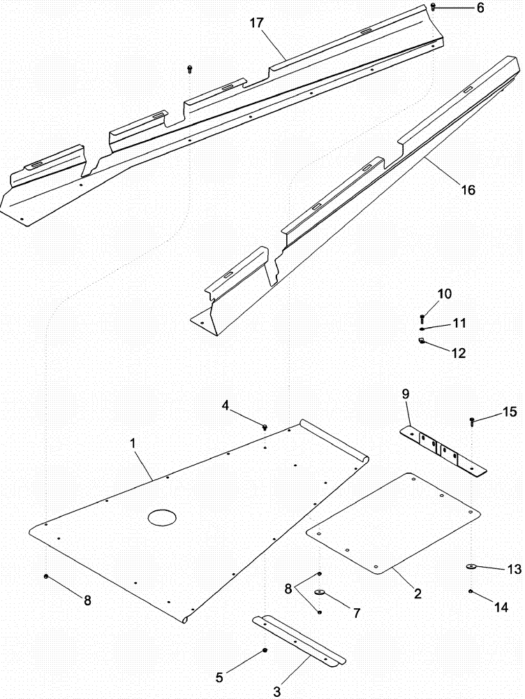 Схема запчастей Case IH 620 - (09F-07) - PLANT TUNNEL - TRASH SHIELD (12) - CHASSIS