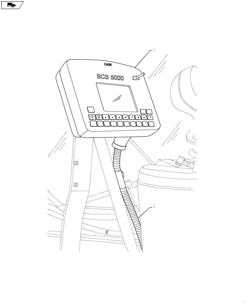 Схема запчастей Case IH 810 - (55.635.05) - SCS5000 CONTROL DISPLAY AND HARNESS (55) - ELECTRICAL SYSTEMS