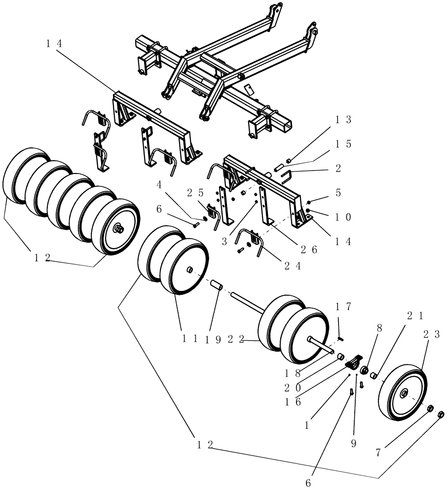 Схема запчастей Case IH 700 - (75.200.09) - PACKER, CENTER - 12" SPACING (75) - SOIL PREPARATION