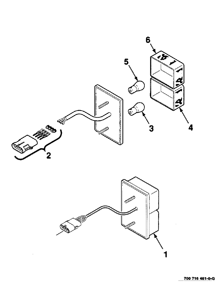 Схема запчастей Case IH 8465 - (4-12) - TAILGATE ASSEMBLY, 700716461 LIGHT COMBINATION COMPLETE (06) - ELECTRICAL