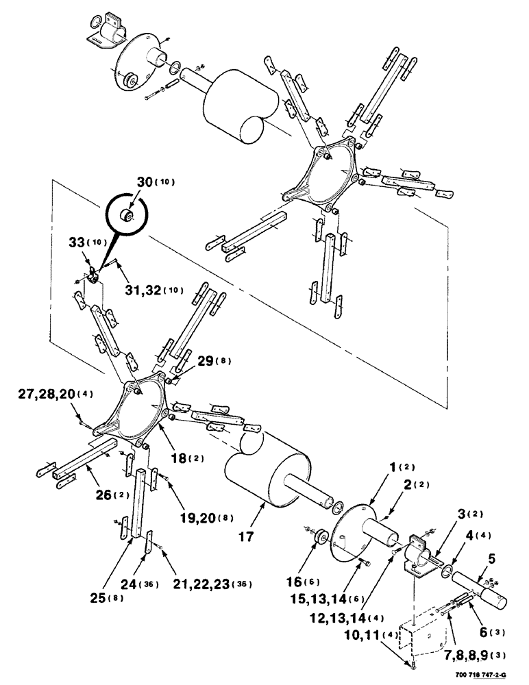 Схема запчастей Case IH 425 - (9-18) - PICKUP REEL MOUNTING AND CAM ASSEMBLY, 30 FOOT (58) - ATTACHMENTS/HEADERS