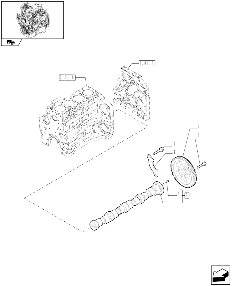 Схема запчастей Case IH MAXXUM 130 - (0.12.0) - CAMSHAFT - TIMING CONTROL (STD + VAR.330003-332115) (01) - ENGINE