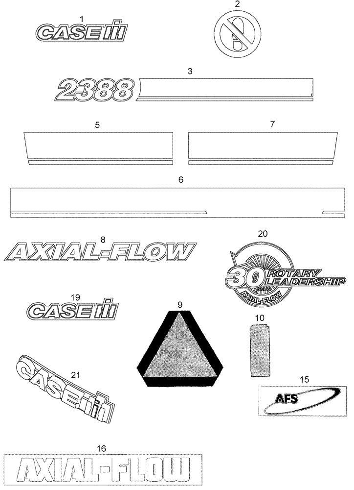 Схема запчастей Case IH 2388 - (09H-18) - DECALS (12) - CHASSIS