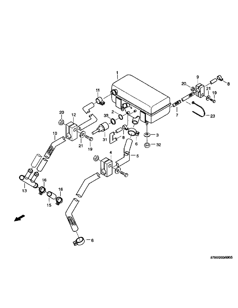 Схема запчастей Case IH 8790 - (035) - ENGINE SYSTEM, COMPENSATOR VESSEL (10) - ENGINE