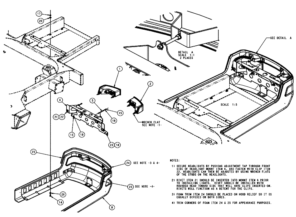 Схема запчастей Case IH SPX4410 - (04-024) - HOOD GROUP, LOWER Suspension & Frame