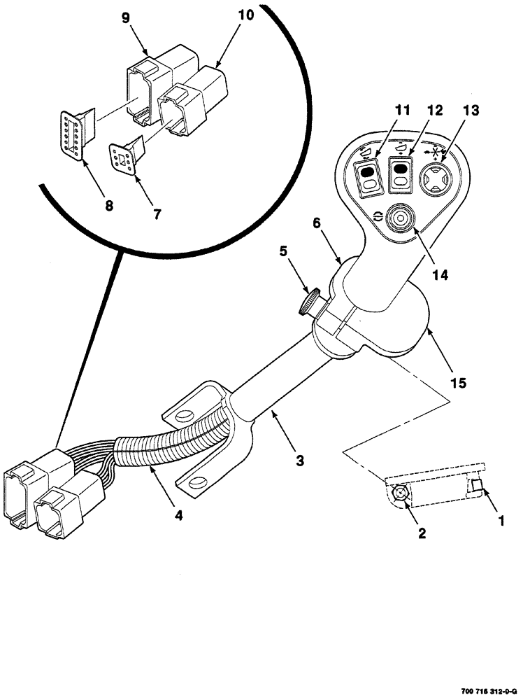 Схема запчастей Case IH 8870 - (04-18) - HANDLE ASSEMBLY (33) - BRAKES & CONTROLS