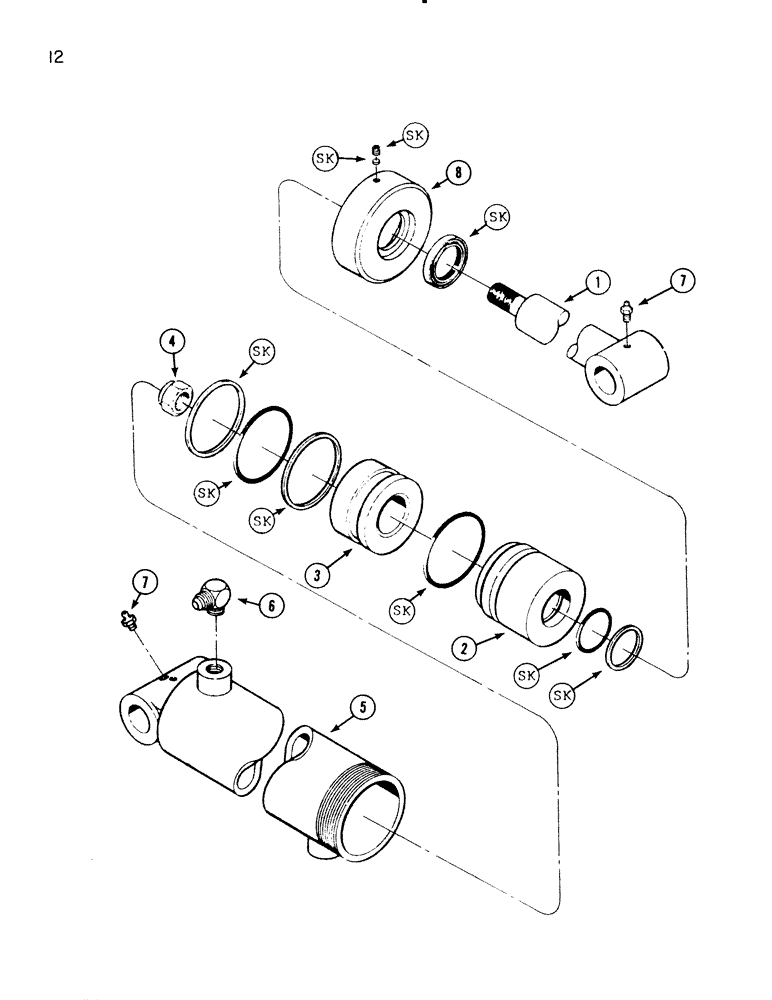 Схема запчастей Case IH 54L - (12) - CYLINDER ATTACHMENT (35) - HYDRAULIC SYSTEMS