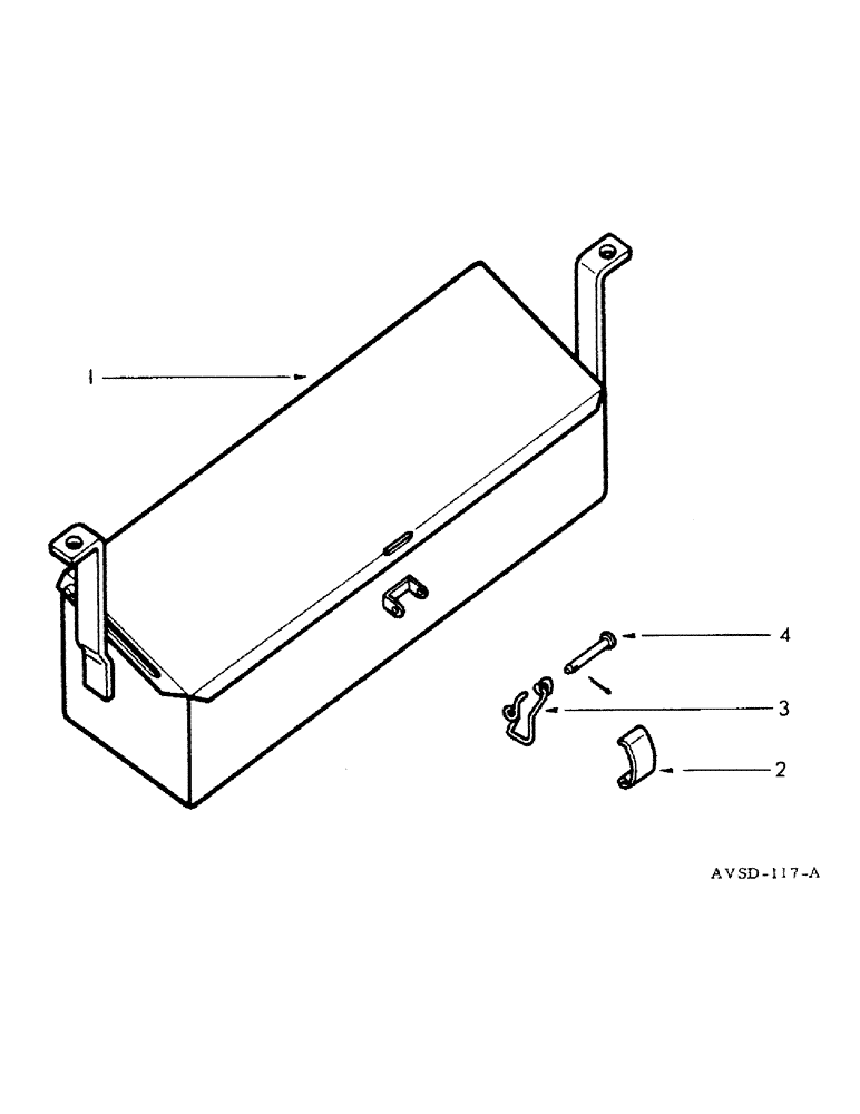 Схема запчастей Case IH FU-267D - (160) - TOOL BOX FOR FARMALL F-267 D AND UTILITY FU-267 D (88) - ACCESSORIES