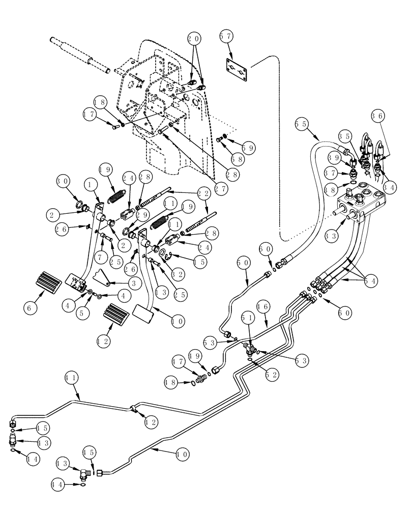 Схема запчастей Case IH MX200 - (07-01) - PEDAL BRAKE, N.A. ONLY (07) - BRAKES