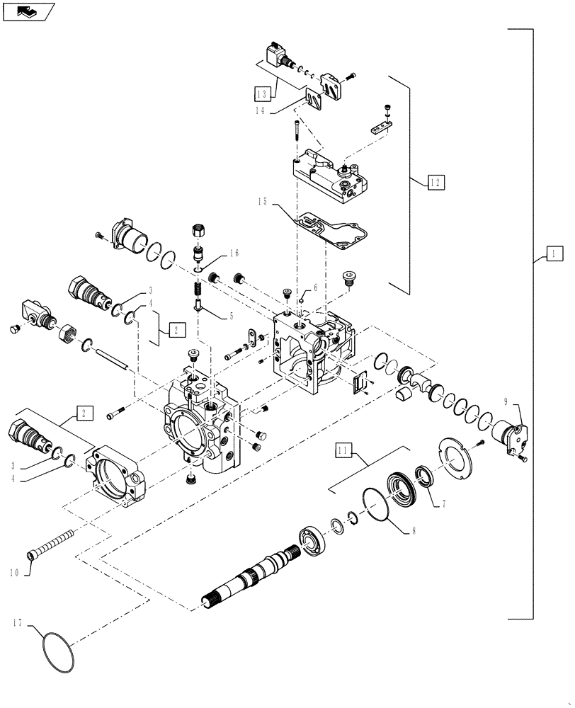 Схема запчастей Case IH 810 - (35.220.03) - HYDROSTATIC PUMP, 75CC, 90 SERIES, 810 DRIVE (35) - HYDRAULIC SYSTEMS