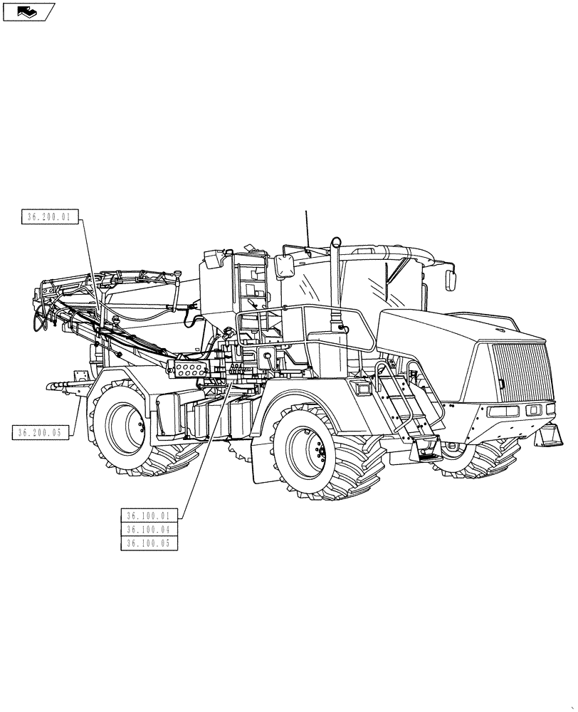 Схема запчастей Case IH 810 - (36.000.00) - SECTION INDEX - PNEUMATIC SYSTEM (36) - PNEUMATIC SYSTEM