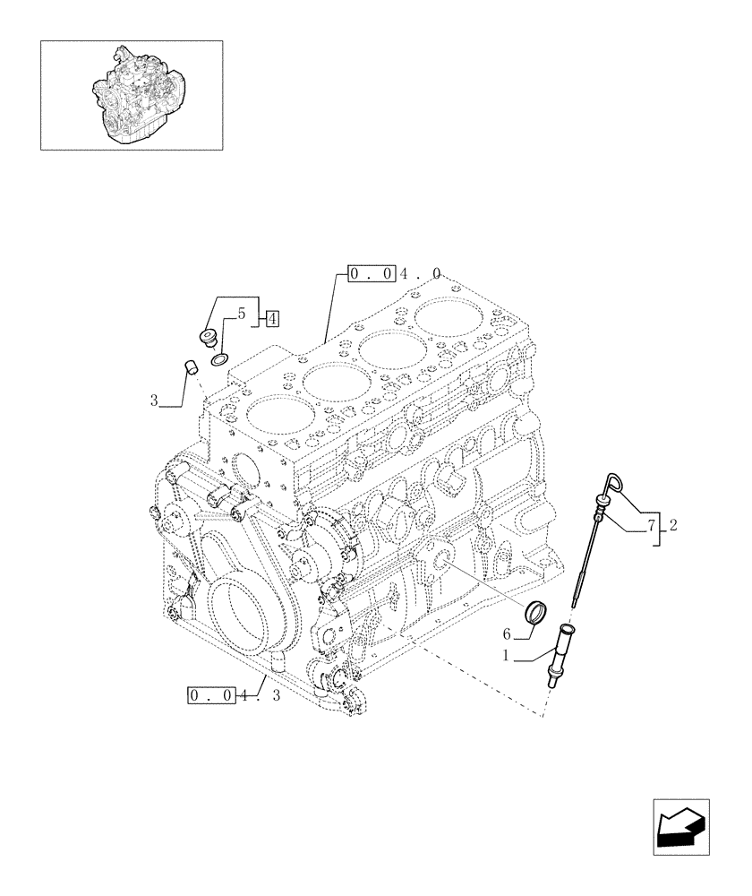 Схема запчастей Case IH F4GE9484A J602 - (0.27.0[01]) - ENGINE OIL DIPSTICK (504062793 - 504088054) 