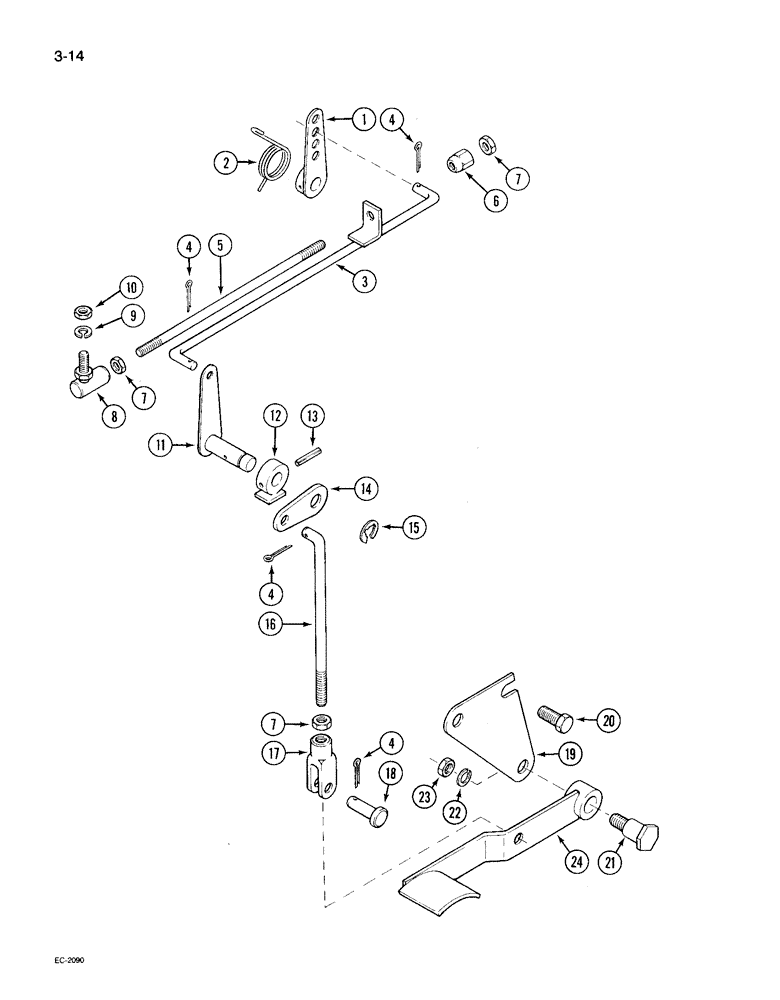 Схема запчастей Case IH 495 - (3-014) - FOOT ACCELERATOR (03) - FUEL SYSTEM