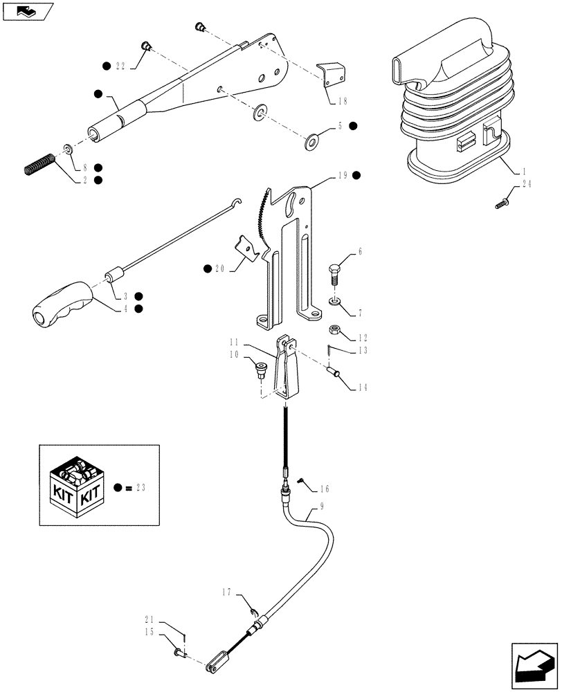 Схема запчастей Case IH PUMA 130 - (33.110.02) - HAND BRAKE CONTROL (33) - BRAKES & CONTROLS