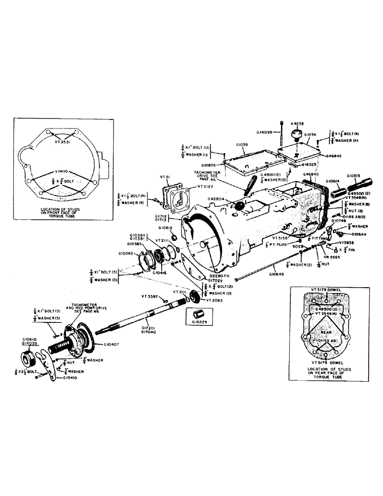 Схема запчастей Case IH 600B-SERIES - (044) - TORQUE TUBE, 510B AND 511B TRACTORS (06) - POWER TRAIN