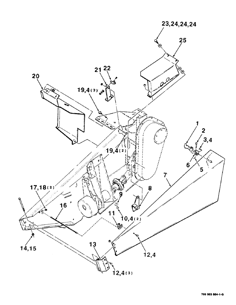 Схема запчастей Case IH 8380 - (7-18) - SHIELDS ASSEMBLY, LEFT (09) - CHASSIS