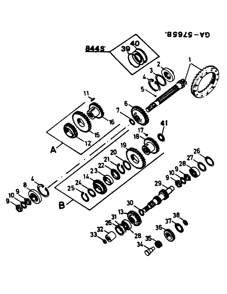 Схема запчастей Case IH 844 - (1G07) - RANGE TRANSMISSION (04) - Drive Train