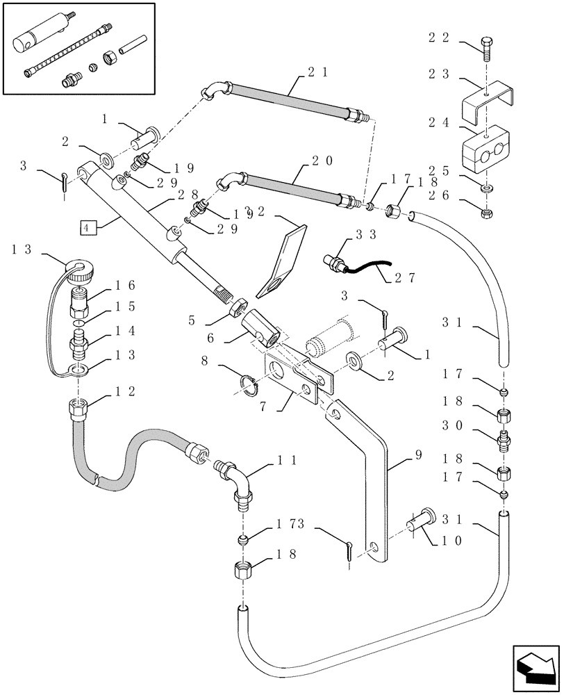 Схема запчастей Case IH LBX331P - (07.06[01]) - HYDRAULICS KNIVES CROPCUTTER (07) - HYDRAULIC SYSTEM