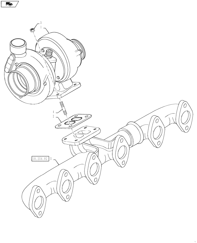 Схема запчастей Case IH 3330 - (10.250.02) - TURBOCHARGER (10) - ENGINE