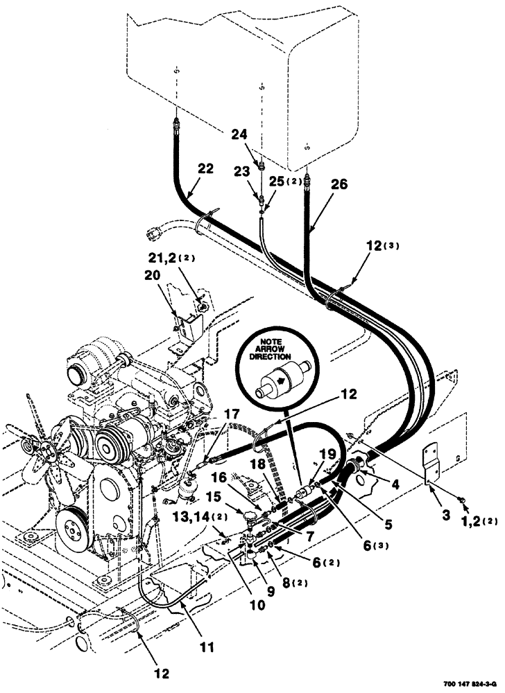 Схема запчастей Case IH 8860HP - (03-06) - FUEL LINE ASSEMBLIES (8860HP 110HP) (10) - ENGINE