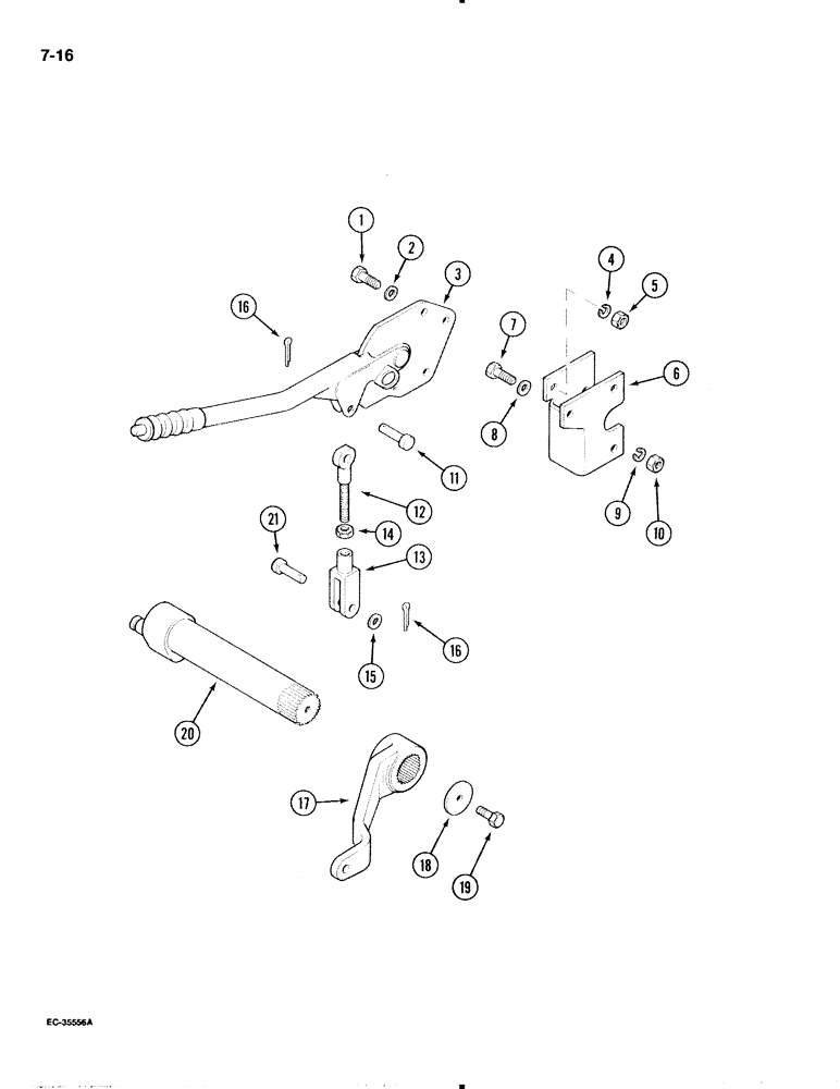 Схема запчастей Case IH 595 - (7-16) - PARK BRAKE LINKAGE, MFD TRACTOR WITHOUT CAB (07) - BRAKES