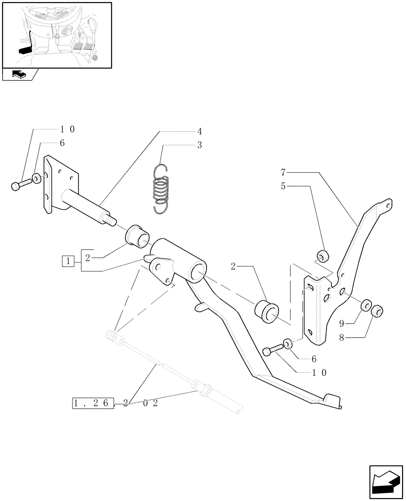 Схема запчастей Case IH FARMALL 85N - (1.92.260) - CLUTCH PEDAL (10) - OPERATORS PLATFORM/CAB