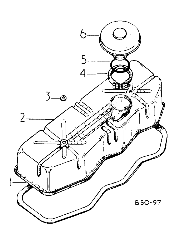 Схема запчастей Case IH 484 - (12-30) - POWER, VALVE COVER AND BREATHER Power