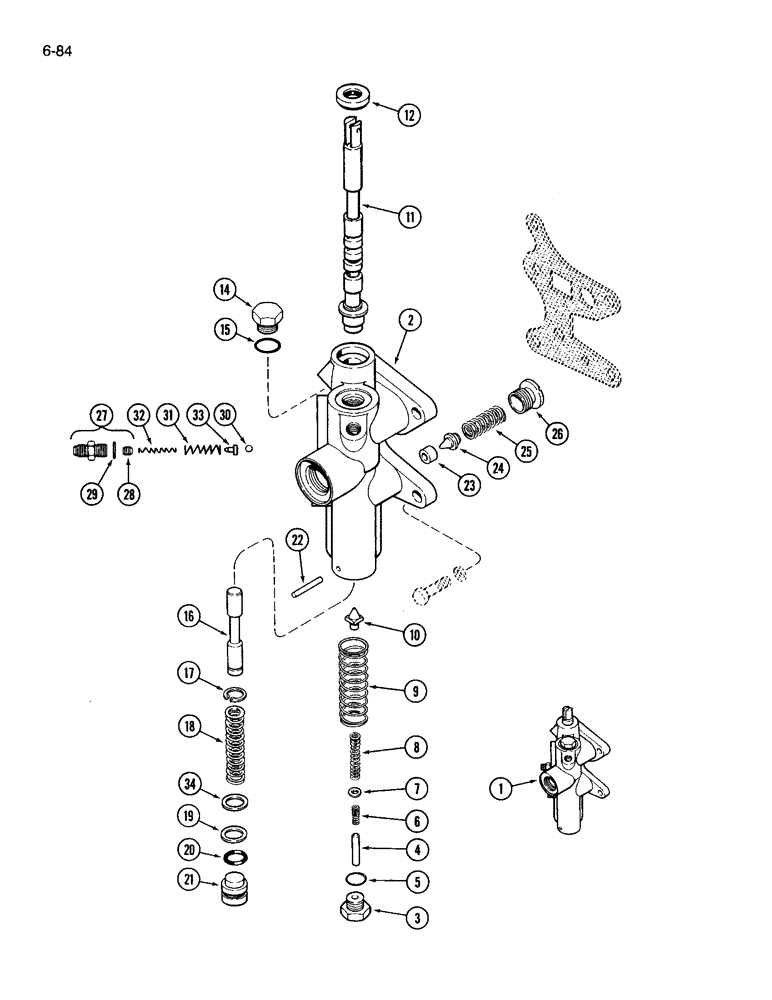 Схема запчастей Case IH 3394 - (6-84) - G110274 PTO CONTROL VALVE (06) - POWER TRAIN