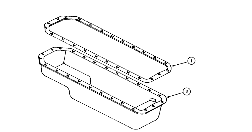 Схема запчастей Case IH D-282 - (2-116[A]) - OIL PAN AND GASKET, 403 AND 615 COMBINES 