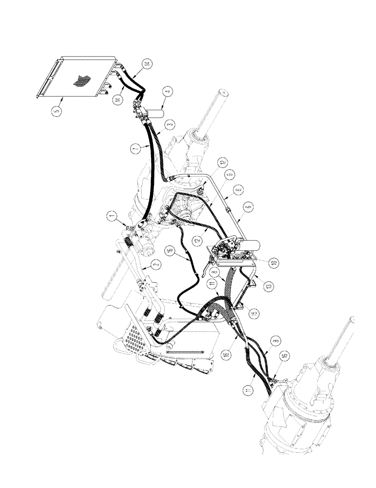 Схема запчастей Case IH STX275 - (01-04[03]) - PICTORIAL INDEX - AXLE LUBE CIRCUIT WITH ACCUSTEER, BSN JEE0102001 (00) - PICTORIAL INDEX