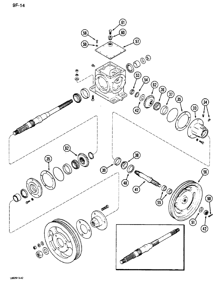 Схема запчастей Case IH 1640 - (9F-14) - STRAW CHOPPER GEAR HOUSING, (CONT) (19) - STRAW SPREADER & CHOPPER