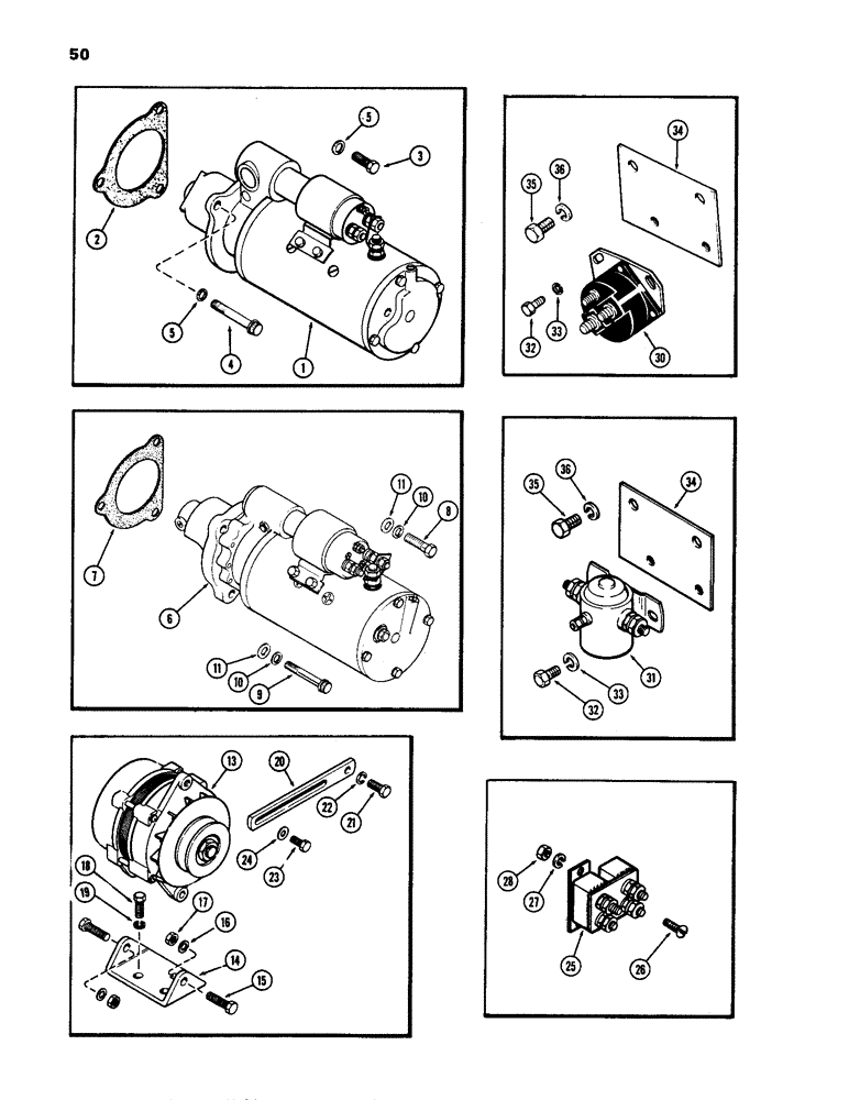 Схема запчастей Case IH 1170 - (050) - ELECTRICAL EQUIPMENT MOUNTING, (451B) DIESEL ENGINE (04) - ELECTRICAL SYSTEMS