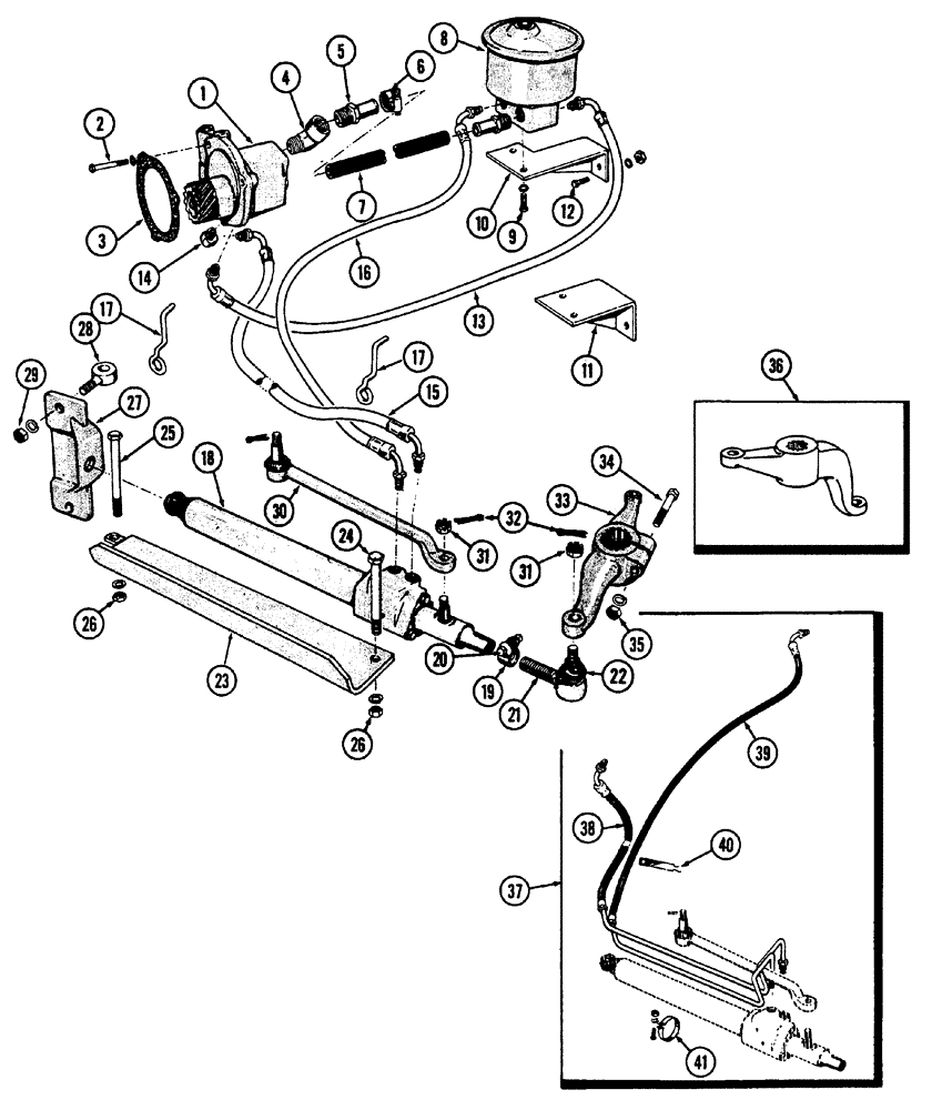 Схема запчастей Case IH 630 - (105) - POWER STEERING - UTILITY TRACTOR (05) - STEERING