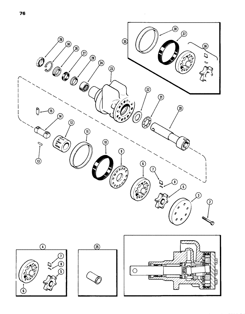 Схема запчастей Case IH 1070 - (076) - STEERING HAND PUMP (05) - STEERING