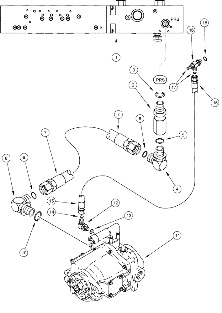 Схема запчастей Case IH CPX620 - (08-10) - MANIFOLD VALVE SUPPLY AND PRESSURE COMPENSATOR SYSTEM (07) - HYDRAULICS