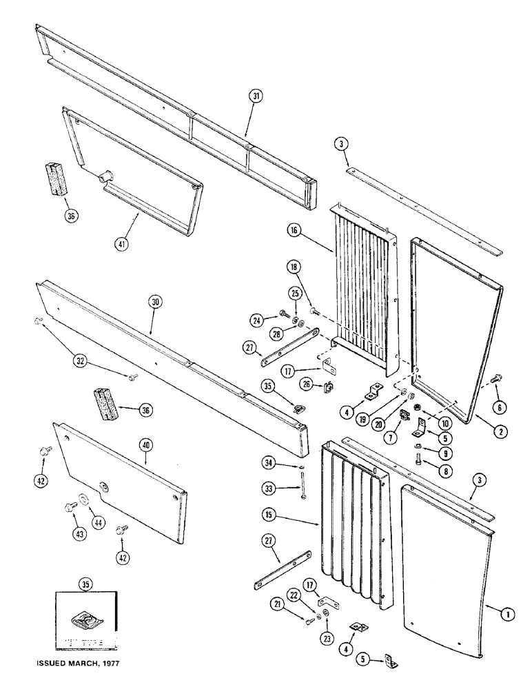 Схема запчастей Case IH 1570 - (254) - FRONT SIDE PANELS (09) - CHASSIS/ATTACHMENTS