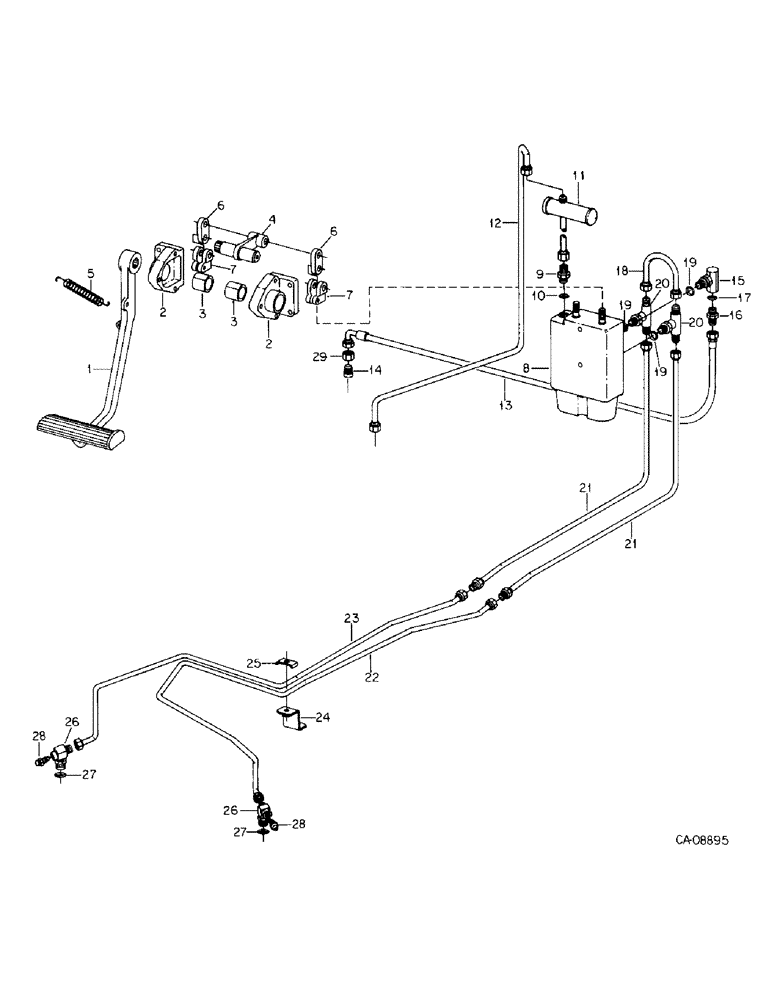 Схема запчастей Case IH 7488 - (04-02) - BRAKES, MASTER BRAKE CONTROLS (5.1) - BRAKES