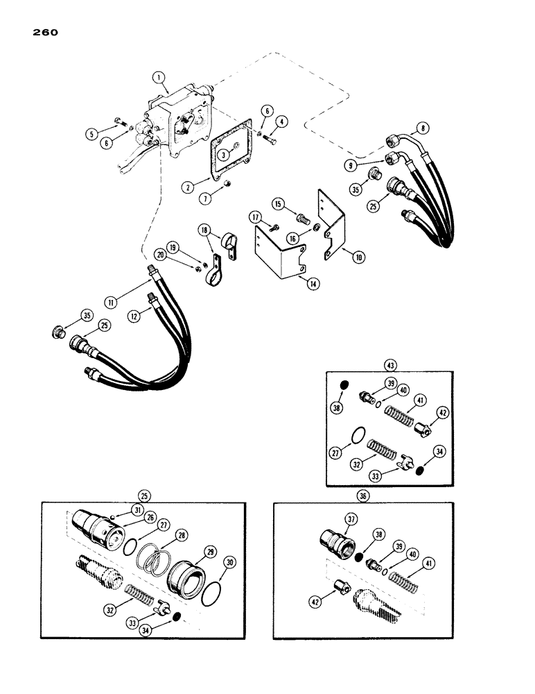 Схема запчастей Case IH 970 - (260) - BREAK-AWAY COUPLINGS & LINES (09) - CHASSIS/ATTACHMENTS