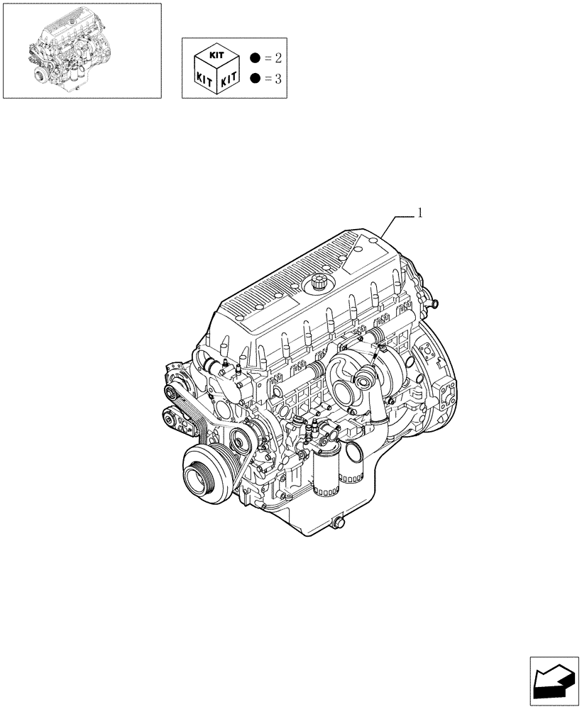 Схема запчастей Case IH F3AE0684D B005 - (0.02.1[01]) - ENGINE ASSY (504082364) 