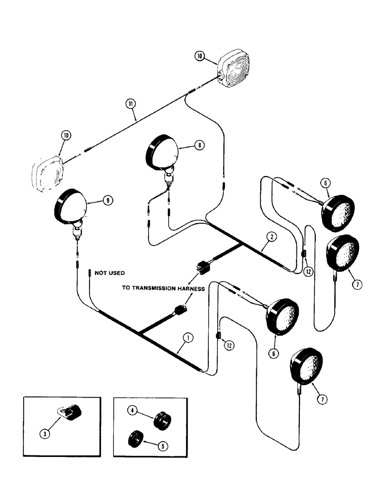 Схема запчастей Case IH 1370 - (504) - CAB, LIGHTS AND WIRING (09) - CHASSIS/ATTACHMENTS