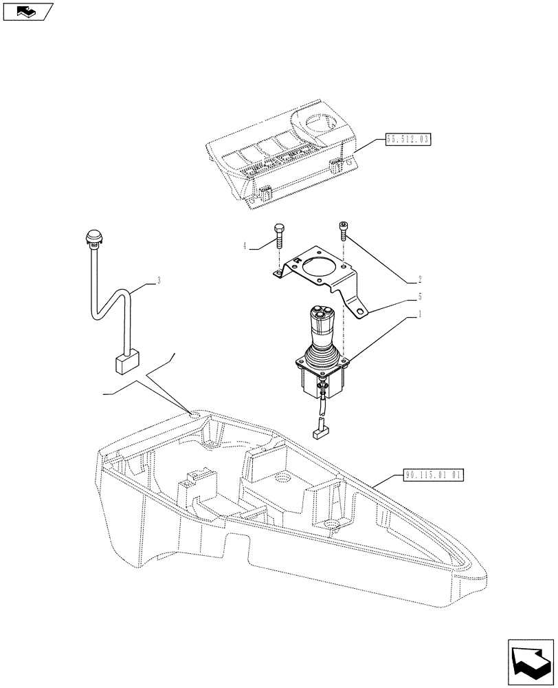 Схема запчастей Case IH PUMA 215 - (55.512.0502) - ELECTRONIC JOYSTICK WITH 3 BUTTONS FOR AUXILIARY SELECTION - JOYSTICK (VAR.743048) (55) - ELECTRICAL SYSTEMS