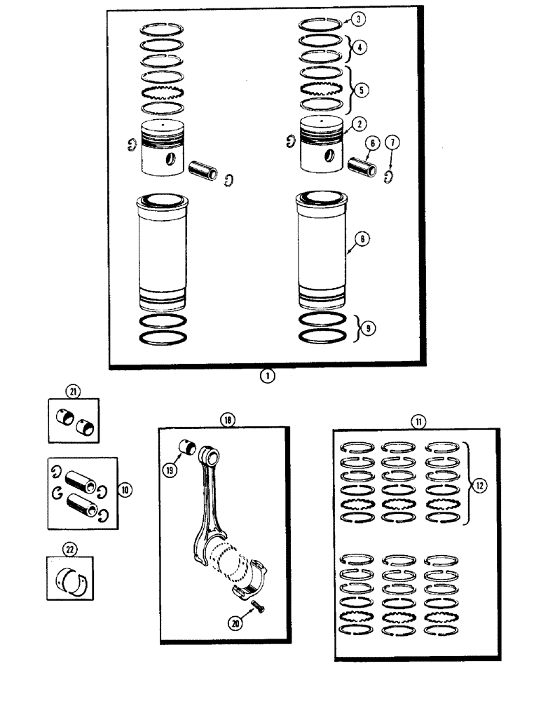 Схема запчастей Case IH 930-SERIES - (036) - PISTON ASSEMBLY AND CONNECTING RODS, (377) SPARK IGNITION ENGINE (02) - ENGINE