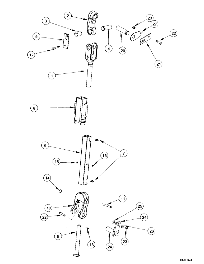 Схема запчастей Case IH MX200 - (9-120) - LIFT LINKS, HITCH (09) - CHASSIS/ATTACHMENTS