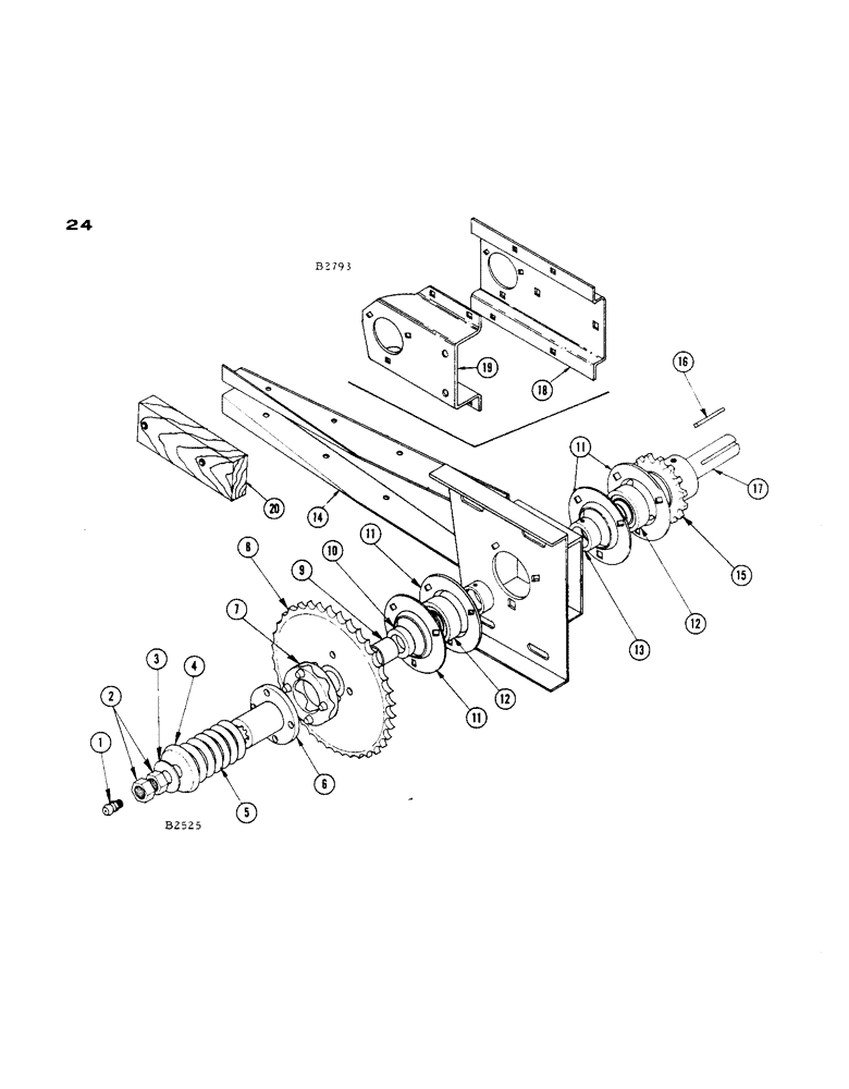 Схема запчастей Case IH 404 - (24) - FEED RAKE DRIVE JUMP CLUTCH (58) - ATTACHMENTS/HEADERS